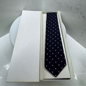 Vintage Michael Bruce by Harstan U.S.A. Men’s Tie Navy Geometric Pattern NIB